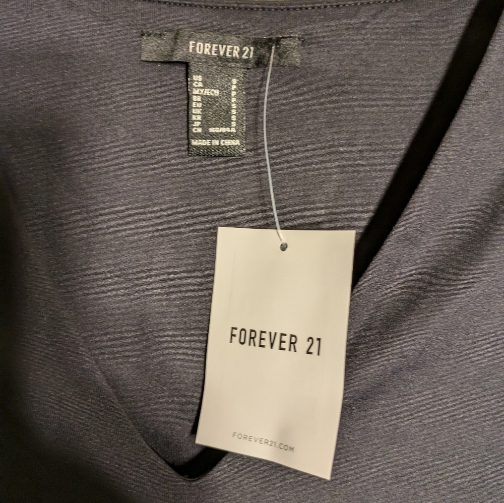 Forever 21 Charcoal Long Sleeve Bodysuit Size Small - Picture 4 of 7